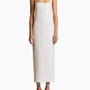 TAGS ON | Khaite Fabia Crisscross-Back Midi Dress - Cream Size 6